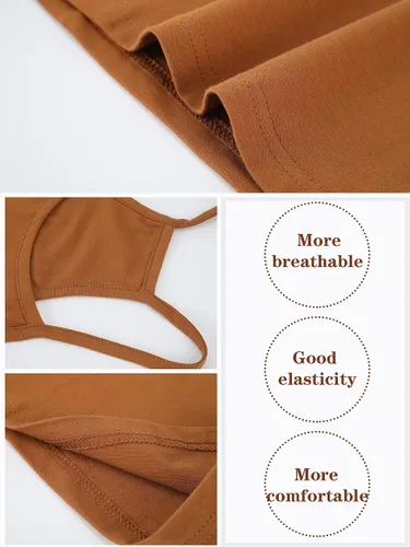 Vista 4 de Camiseta corta de tirantes para mujer, 6 piezas, espalda cruzada, sin mangas, para el hogar, yoga