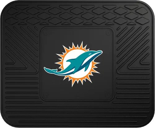 Vista 6 de Tapetes NFL Miami Dolphins de vinilo para auto, Juego de 2 alfombrillas para coche de vinilo, Miami Dolphins