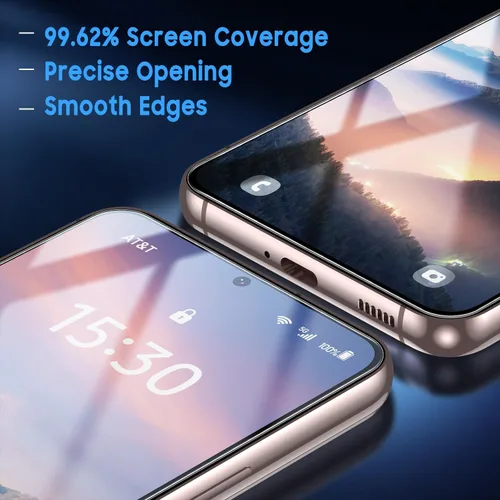 Vista 4 de Uyiton UnBreak-Glass - Protector de pantalla para Samsung Galaxy S22, soporte ultrasónico de huellas dactilares, marco de alineación automática
