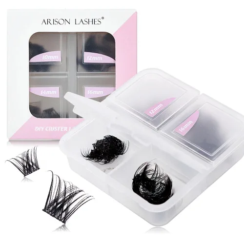 Vista 14 de Arison Lashes Extensiones de pestañas inferiores, 4 estilos, pestañas inferiores, pestañas inferiores individuales, de 0.315 a 0.318 pulgadas, banda