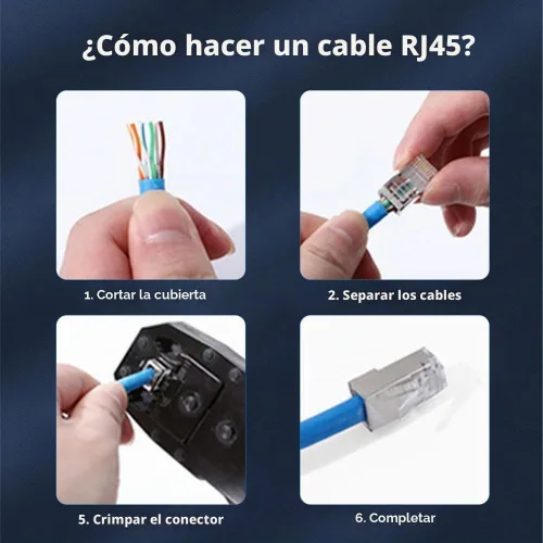 Vista 7 de Paquete de 50 conectores RJ45 Cat6 de paso blindado