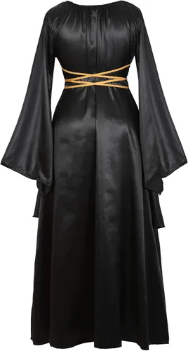Vista 6 de Kranchungel - Vestidos renacentistas de estilo medieval/irlandés/campesino para mujer; disfraz de hada, para bailes