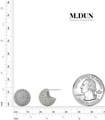 Vista 6 de Aretes de bola de discoteca 925 con poste de plata Stering chapados en oro de 18 quilates con circonita cúbica micro pavimenta delicados aretes