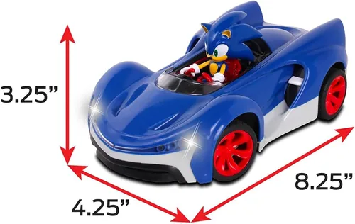 Vista 5 de NKOK Sonic the Hedgehog RC Car 2.4GHz con Turbo Boost, a partir de 6 años Azul