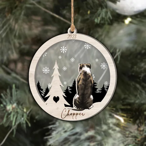 Vista 294 de Nazenti Adorno de Navidad conmemorativo personalizado, regalo personalizado de recuerdo de perro, condolencias por pérdida de mascotas, sabueso