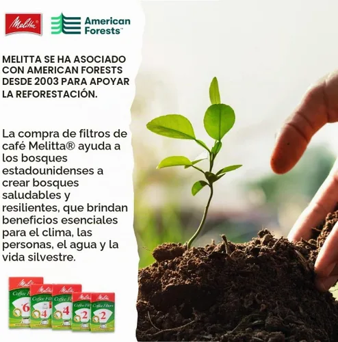 Vista 4 de Melitta Filtros de café en cono n.º 6, marrón natural sin blanquear, 40 filtros totales, el embalaje puede variar