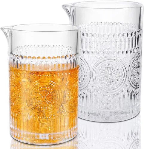 Vista 8 de Vasos cocteleros de 24 onzas – Barra de cristal de 24.0 fl oz con vasos de agitación (2 piezas) para whisky, Martini, Old Fashioned
