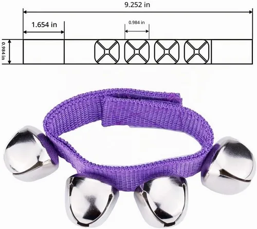Vista 2 de Augshy Pulseras de Cascabeles para Muñeca, 7 Paquetes de Bandas de Muñeca con Cascabeles, Campanas de Mano y Tobillo Ajustables de Color Aleatorio