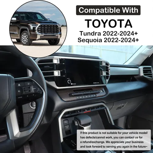 Vista 3 de Cubierta de moldura de control climático del aire del automóvil para Toyota Tundra/Sequoia 2022-2024, centro de control AC, botón de control