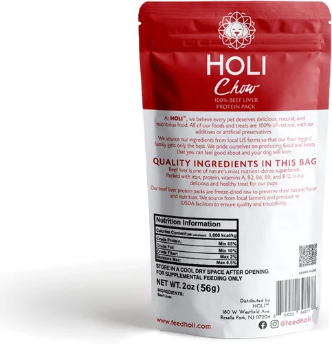 Vista 4 de HOLI Alimento para perros liofilizado - Paquete de 3 unidades de 2 onzas (hígado de res, pechuga de pollo, salmón) Mezcla en potenciador de sabor