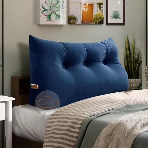 Vista 20 de WOWMAX Almohada para cabecero de terciopelo 100% algodón, tamaño individual, soporte de espalda de cuña, cojín de lectura para cama y diván, cojín