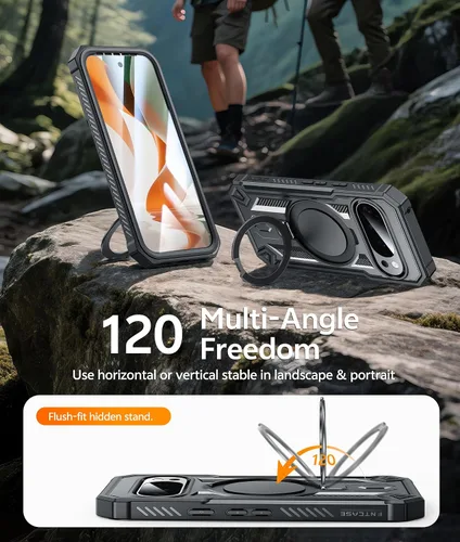 Vista 5 de FNTCASE para Google Pixel 10-Pro-XL Funda: para 9 Pro XL con soporte de anillo soporte magnético grado militar a prueba de golpes funda protectora
