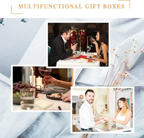 Vista 7 de opaprain Cajas de regalo blancas de joyería de cartón, 10 unidades, 6 x 5 x 1 pulgadas, se aplica a mostrar collares, anillos, pulseras, aretes