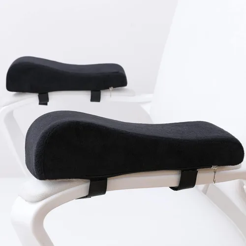 Vista 7 de Large Leaf - Juego de 2 reposabrazos ergonómicos de gel para silla de juegos de oficina con reposabrazos de espuma viscoelástica