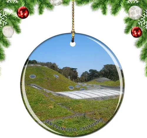 Vista 26 de California San Francisco 16 Avenue Tiled Steps USA Christmas Tree Ornamento Decoración Colgante Colgante Decoración Ciudad Viaje Souvenir Colección