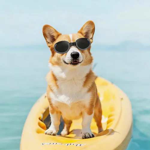 Vista 3 de Gafas de sol para perros de raza media, lentes reemplazables transparentes/negras, protección UV para perros medianos, protección ocular de perro