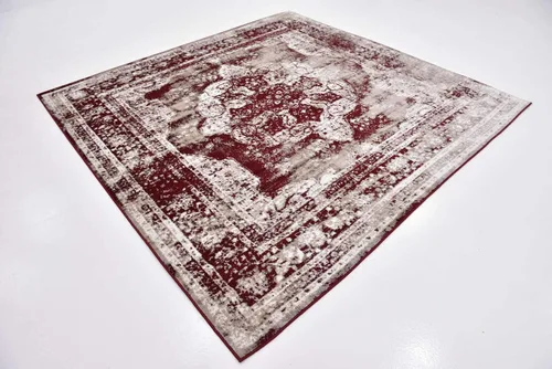 Vista 408 de Unique Loom Colección Sofia - Alfombra de área Salle Garnier (7' 1" x 10' Rectángulo, Borgoña/ Marfil)