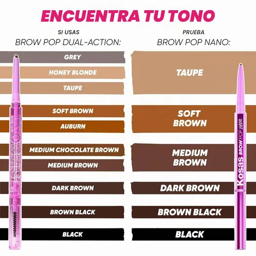 Vista 9 de Kosas Brow Pop Lápiz de cejas con Spoolie, Auburn Caoba