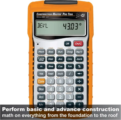 Vista 4 de Calculated Industries Construction Master Pro Trig Calculadora de fracción de pies y pulgadas de construcción avanzada y calculadora de fracción