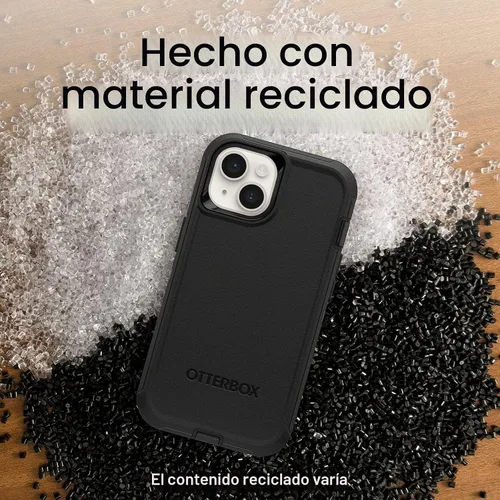 Vista 7 de OtterBox Funda para iPhone 14 y iPhone 13 Defender Series - Negro, resistente y duradera, con protección de puerto, incluye soporte de clip