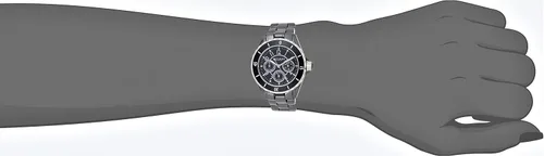 Vista 4 de Akribos XXIV Reloj de pulsera multifunción de cerámica AK544BK para mujer, Negro -, Movimiento de cuarzo