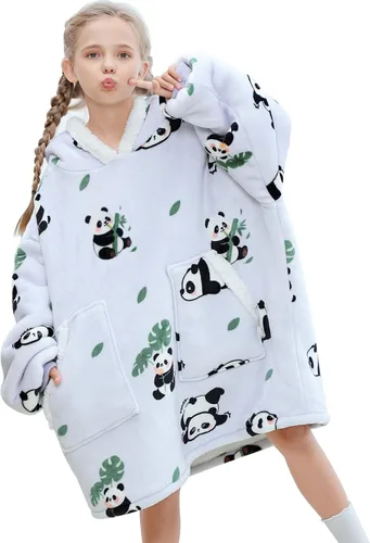 Vista 29 de Kipswiza Manta Ponible con Capucha para Mujeres y Hombres, Sudadera de Mantas con Capucha de Sherpa Suave y Acogedora Extragrande como Regalos