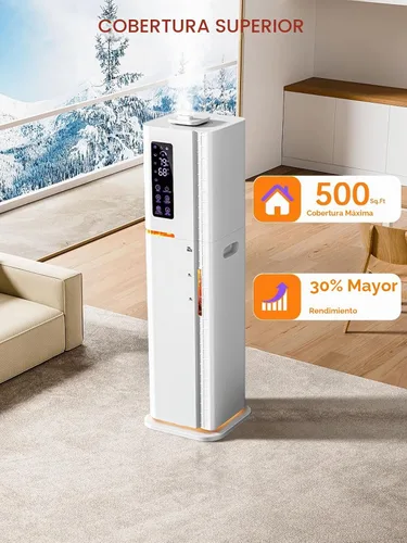 Vista 6 de Humidificadores de 2.64 galones para habitación grande, niebla cálida y fría de hasta 500 pies cuadrados, difusor de luz ambiental de llenado