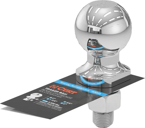 Vista 4 de CURT 40003 Bola de enganche cromada para remolque, 3,500 libras, diámetro de 2 pulgadas, vástago de 3/4 x 1-3/4 pulgadas, ajuste universal