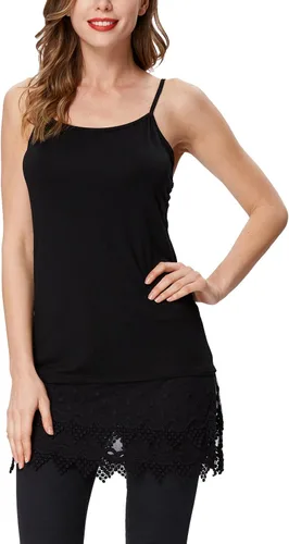 Vista 3 de Kate Kasin Sexy vestido extensor tipo camisola para mujer, sin mangas, con encaje