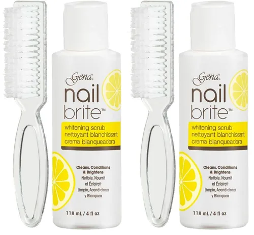 Vista 7 de Gena Nail Brite - Exfoliante blanqueador con cepillo, limpia condiciones e ilumina las uñas, 4 onzas