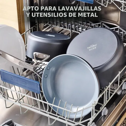 Vista 8 de GreenPan Paris Sartén de cerámica antiadherente anodizada dura de 10 pulgadas, 8 pulgadas, Gris