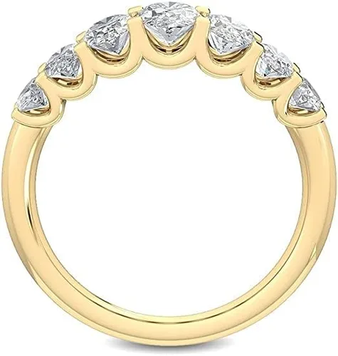 Vista 6 de CUSTOMIZE JEWELS 1.57 Ctw Oval Shape White Lab Grown Diamond In 14K White Yellow Rose Gold Side Stone Engagement Ring,F-GVS1-VS2
