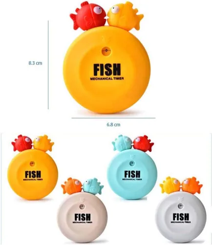 Vista 2 de Temporizadores de maquinaria Bobofish de dibujos animados de 60 minutos mecánico para cocina, reloj con alarma fuerte, contadores de alarma manual
