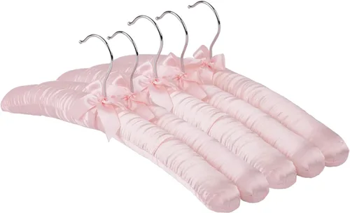 Vista 10 de Paquete de 10 perchas acolchadas de satén para ropa de mujer, perchas antideslizantes de tela de esponja para ropa, percheros para suéter, abrigo