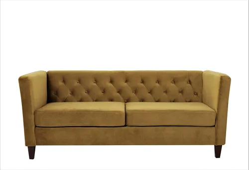 Vista 39 de Container Furniture Direct Muebles clásicos con capitoné y modernos para sala de estar, sofá universitario con relleno, cómodo sofá biplaza de Gris