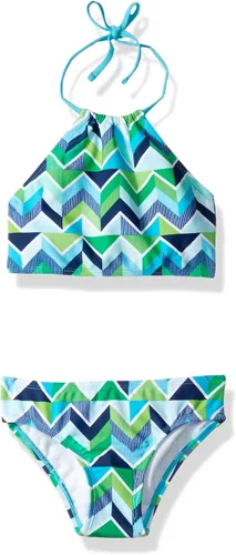 Vista 20 de Kanu Surf Mahina bikini halter de 2 piezas para niñas, traje de baño para playa mahina azul