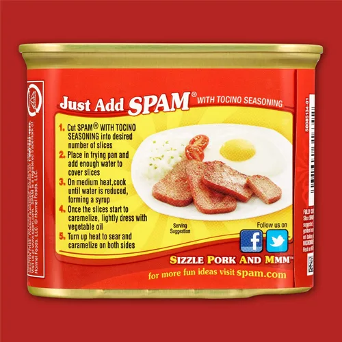 Vista 4 de Condimento de tocino Spam, de 12 onzas