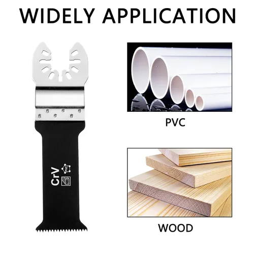 Vista 6 de Hojas de sierra oscilantes multifunción de corte E estándar de 1-1/4 pulgadas con soporte de acero inoxidable para madera, plástico (paquete de 3)