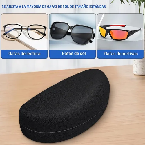 Vista 4 de Funda de cuero extra grande para gafas de sol y gafas de gran