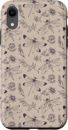 Vista 25 de Vintage Dragonfly Tan Sand Beige Wildflower Floral Flower Case for iPhone 16