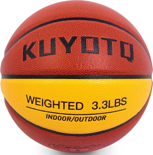 Vista 15 de KUYOTQ 3LBS/3.3LBS/2.2LBS Weighted Heavy Training Basketball 29.5/28.5" in and Outdoor Improving Handling Dribbling Passing Rebounding Skill Negro