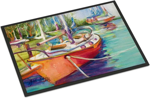 Vista 106 de Caroline's Treasures JMK1017JMAT - Tapete de caza de rana garza azul, 24 x 36 pulgadas, tapete para puerta delantera, interior y exterior