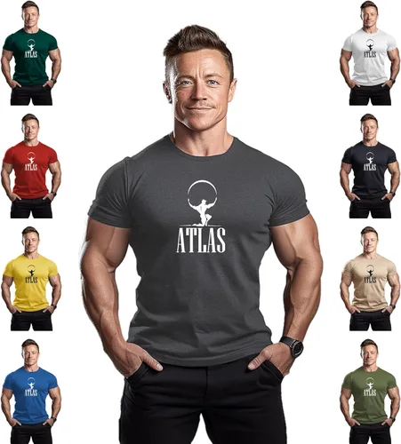 Vista 3 de Hercules Atlas - Camiseta de entrenamiento atlético, para gimnasio, culturismo, fitness