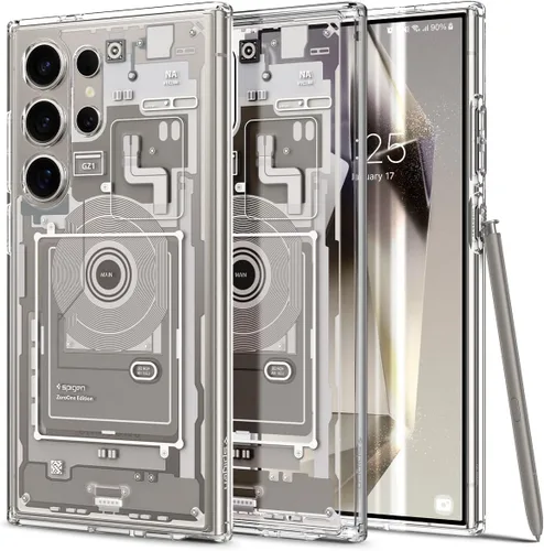 Vista 12 de Spigen Ultra Hybrid diseñado para funda de Galaxy S24 (2024) [antiamarilleamiento], [protección de grado militar] - cristal transparente