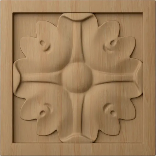 Vista 18 de Ekena Millwork ROS03X03X00EDAL Roseta cuadrada pequeña de Edimburgo, 3 pulgadas de ancho x 3 pulgadas de alto x 5/8 pulgadas de largo, aliso