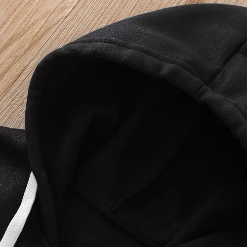 Vista 4 de Sudadera con capucha para niños y niñas, color liso, manga larga, con cremallera, chaquetas para otoño e invierno