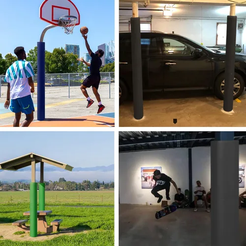 Vista 7 de Almohadilla redonda universal para bastones de baloncesto de 3 a 4 pulgadas, duradera, resistente a la intemperie, impermeable, para protección