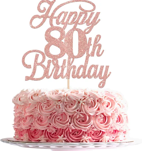 Vista 8 de Rsstarxi 1 paquete de decoración para tarta de cumpleaños 8 con purpurina negra de 8 años y fabulosos saludos a 8 años de edad, para celebrar el 8º