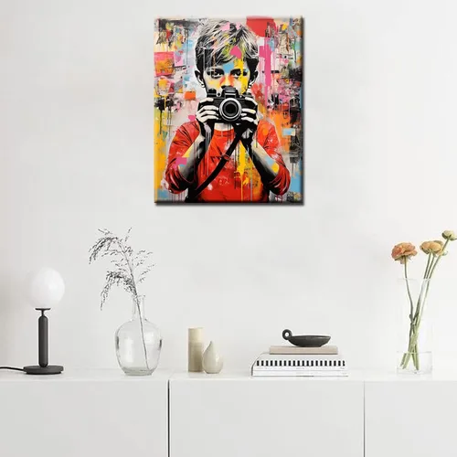 Vista 3 de Banksy - Kit de pintura al óleo por números, 16 x 20 pulgadas, pintura al óleo para niños, estudiantes, adultos, principiantes, con pinceles