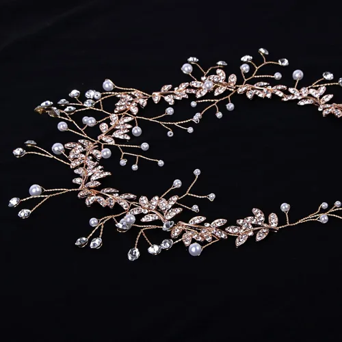 Vista 5 de Diadema de diamantes de imitación de los años 20 para novia, accesorios de los años 20 para mujeres, novias de boda, color dorado